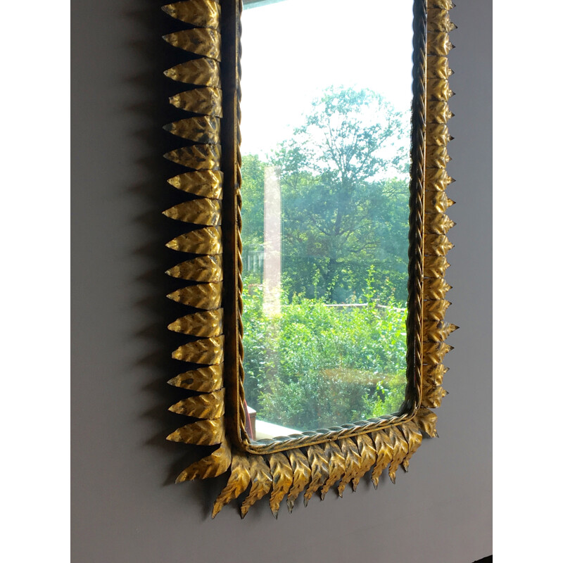 Vintage mirror in gilded metal - 1970s