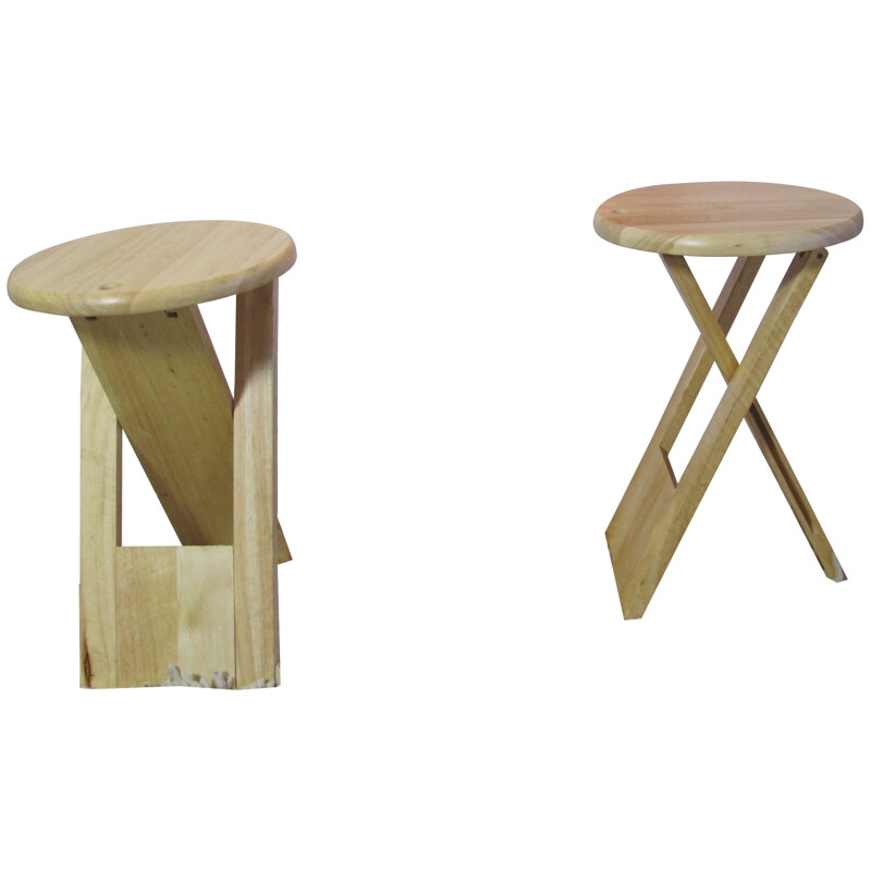 Tabouret TS en bois, Roger TALLON - 1980