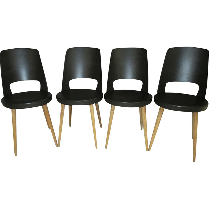 Suite de 4 chaises vintage "Mondor" par La Maison Baumann - 1960
