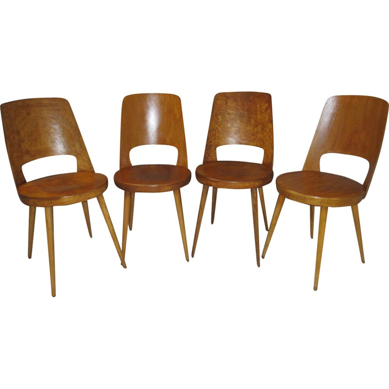 Suite 4 chaises vintage "Mondor" de La Maison Baumann - 1960