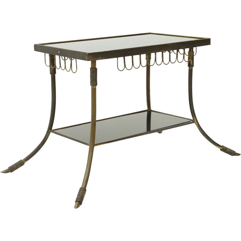 Vintage italian brass and glass coffee table - 1950s