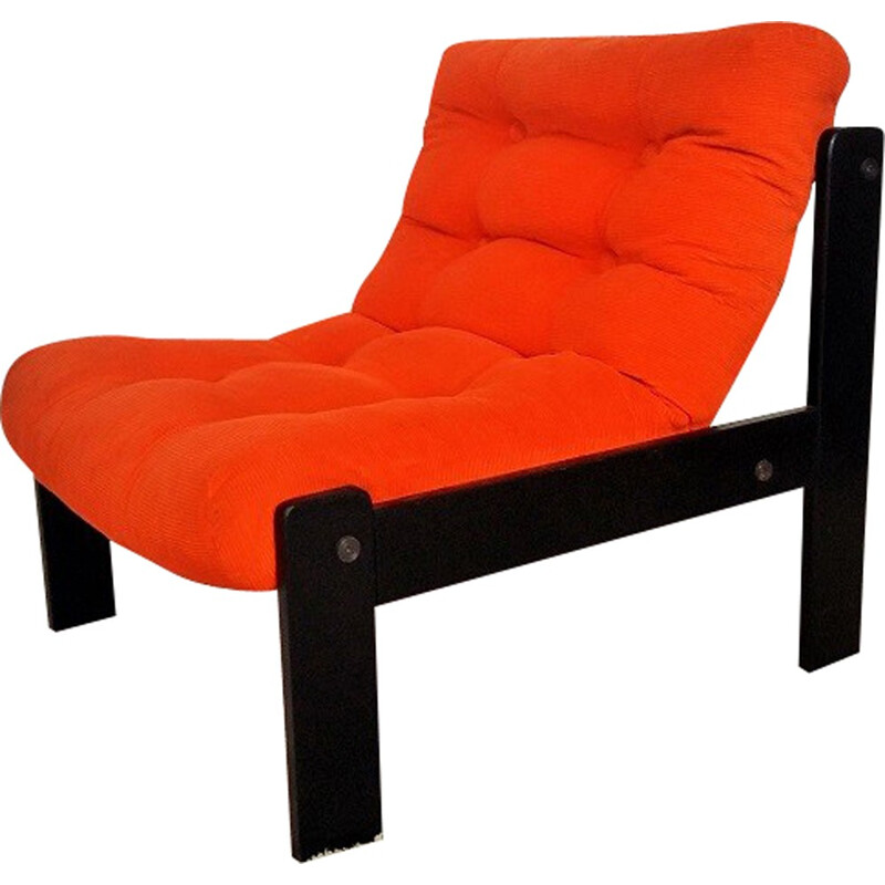 Vintage bright orange armchair - 1960s