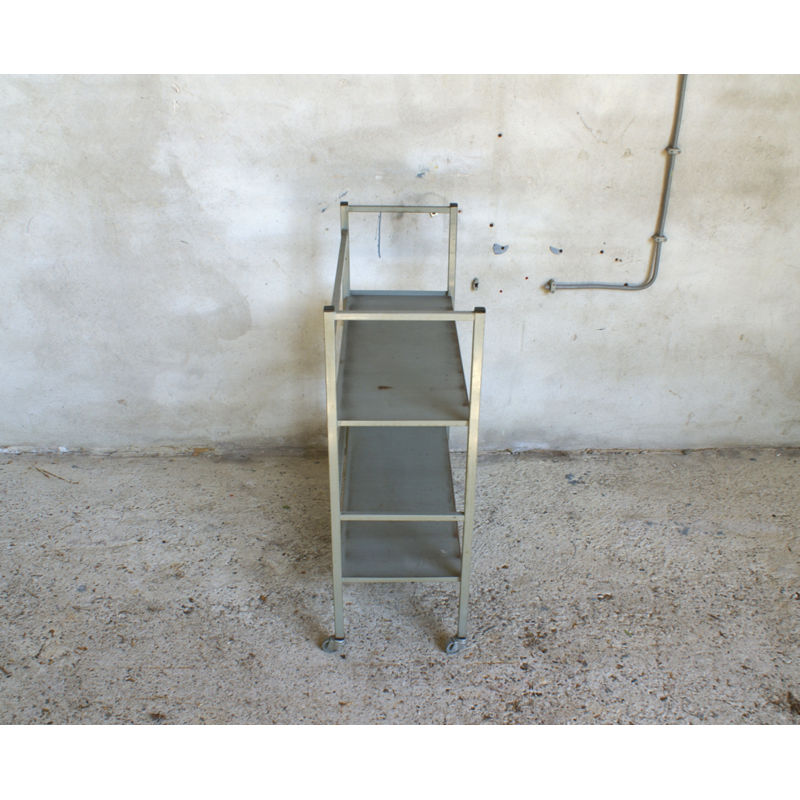 Vintage Dutch rolling trolley in metal - 1960s