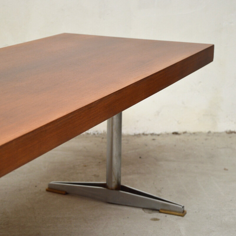 Extendable coffee table with chromed metal legs - 1960s