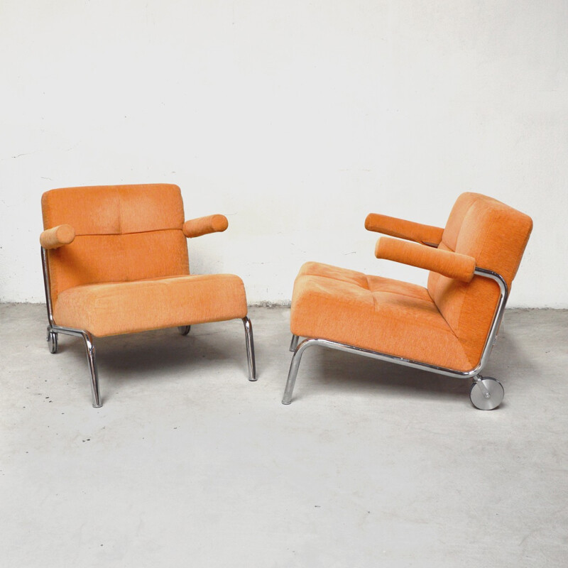 Pair of vintage Brühl armchairs - 1980s