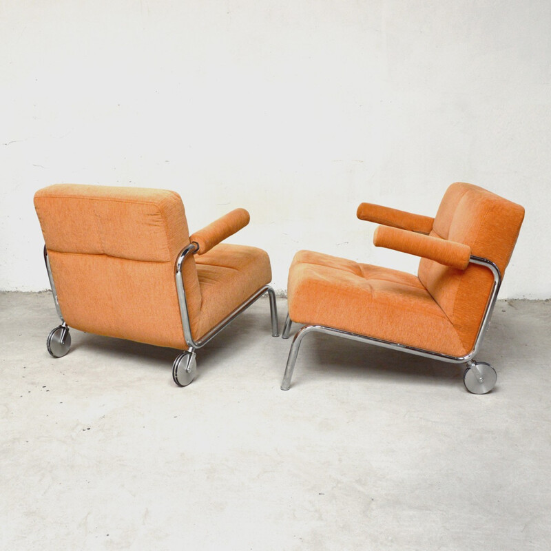 Pair of vintage Brühl armchairs - 1980s