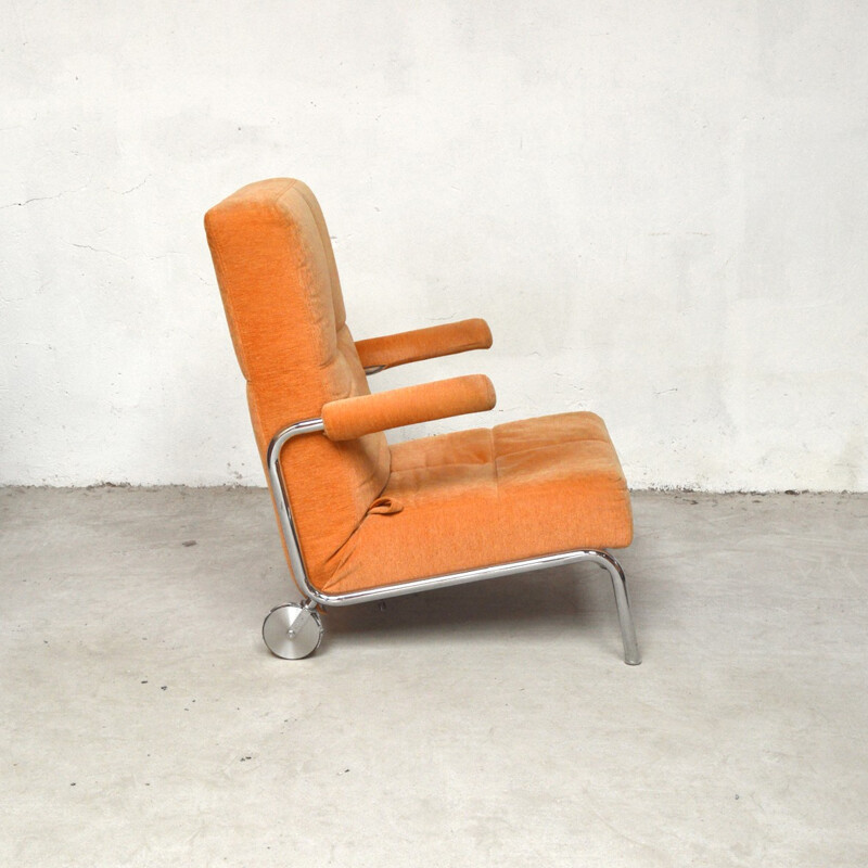 Set of 2 reclining chairs and 1 ottoman by Brühl - 1980s