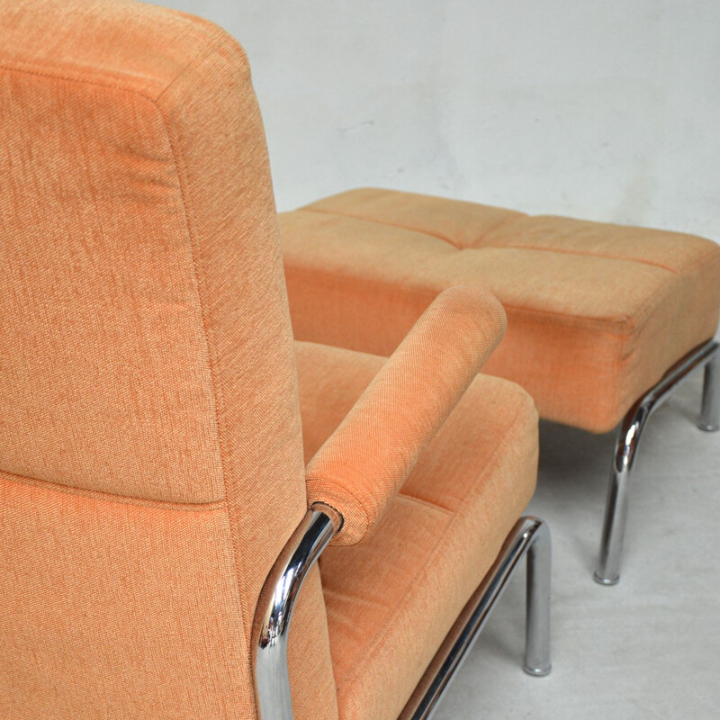 Set of 2 reclining chairs and 1 ottoman by Brühl - 1980s