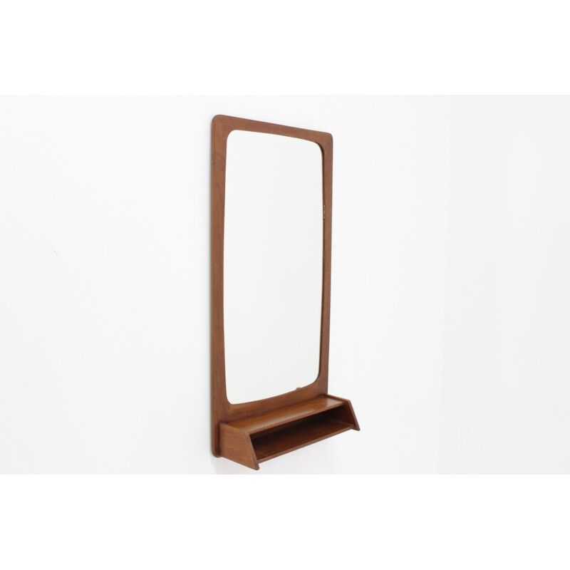 Vintage Danish Rectangular Teak Mirror - 1960s