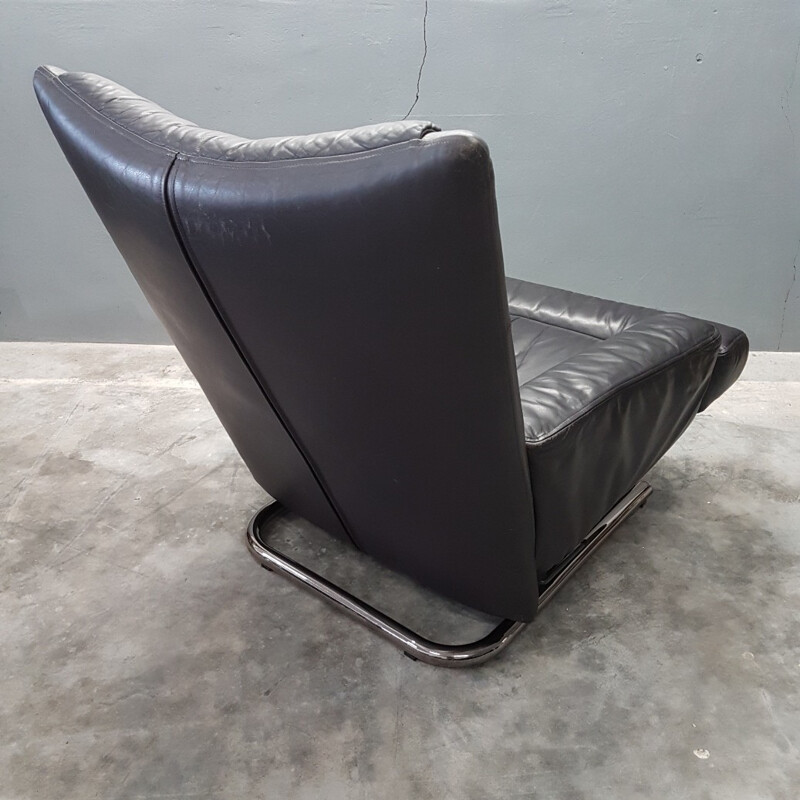 Leather chair with ottoman by Rolf Benz for Rolf Benz - 1980s