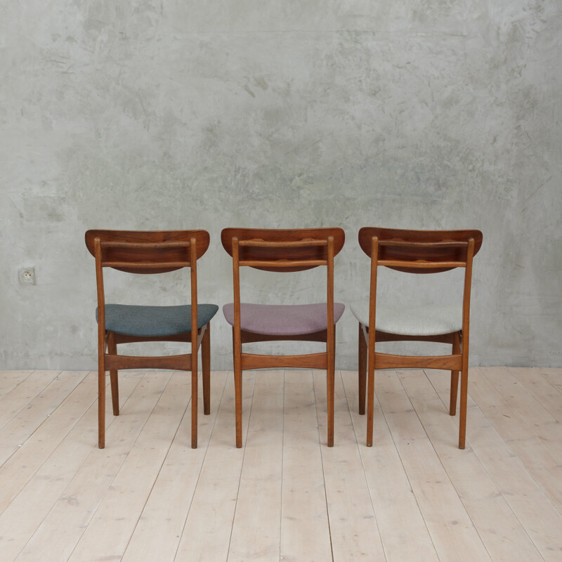 Set of 3 vintage danish sculptural chairs - 1950s