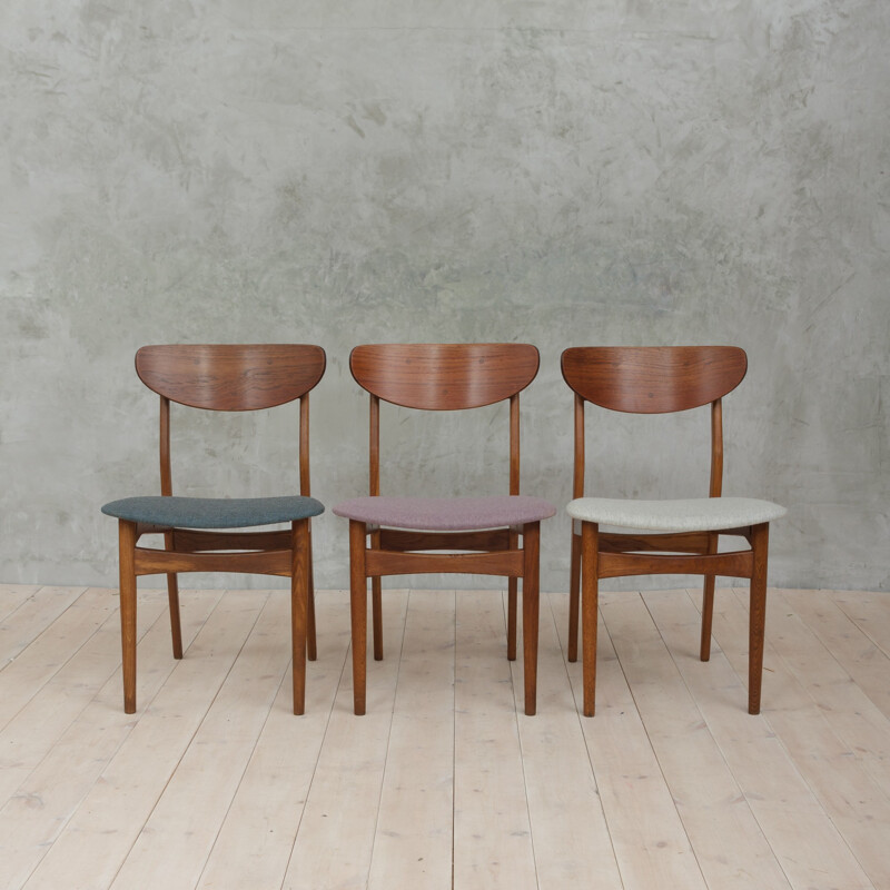 Set of 3 vintage danish sculptural chairs - 1950s