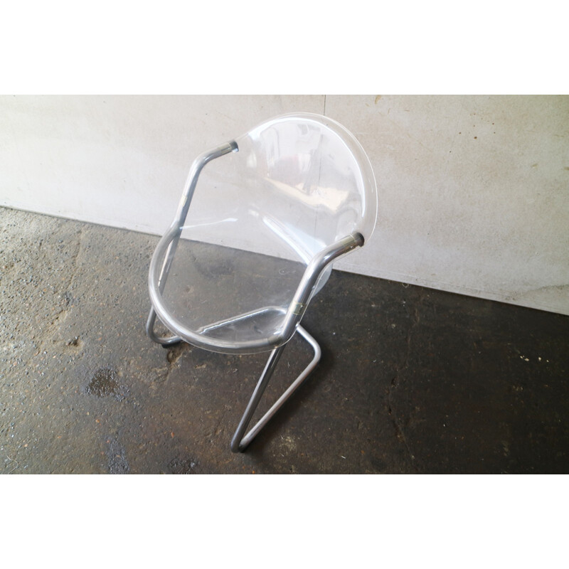 Pair of vintage Italian perspex chairs - 1970s