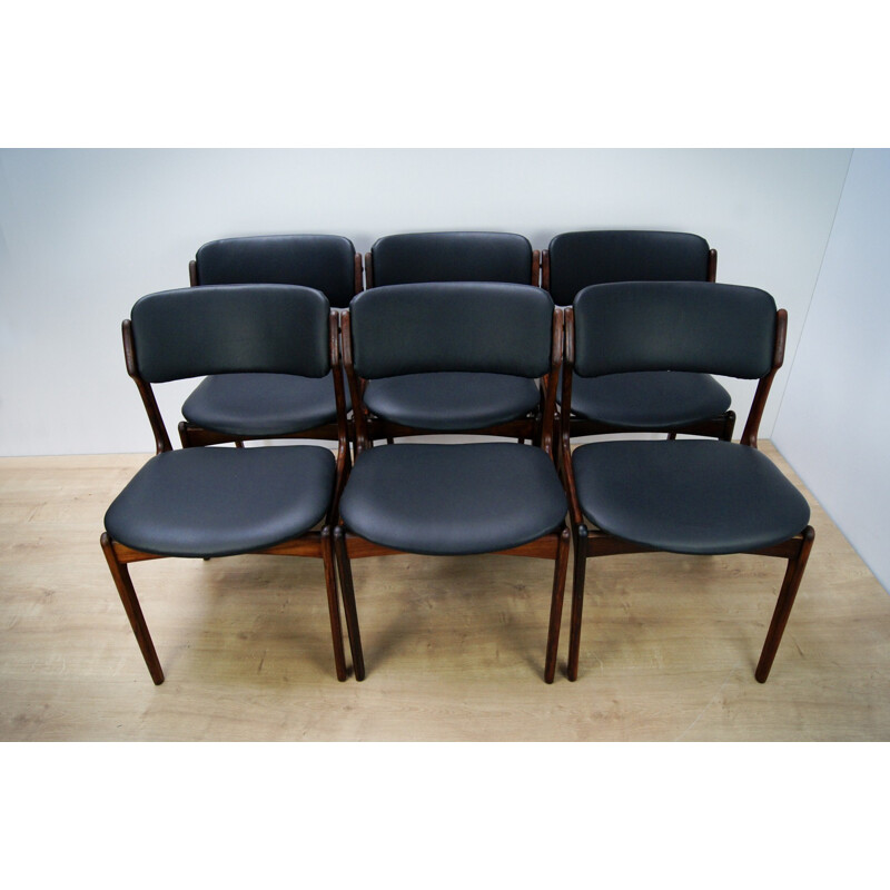 Set of 6 Model 49 Rosewood Dining Chair by Erik Buch for Odense Maskinsnedkeri - 1960s