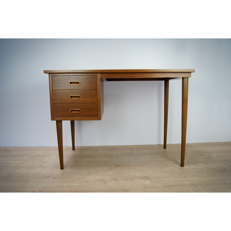 Vintage teak desk with 3 drawers - 1960s