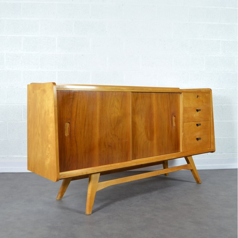 Vintage sideboard in solid oak - 1960s