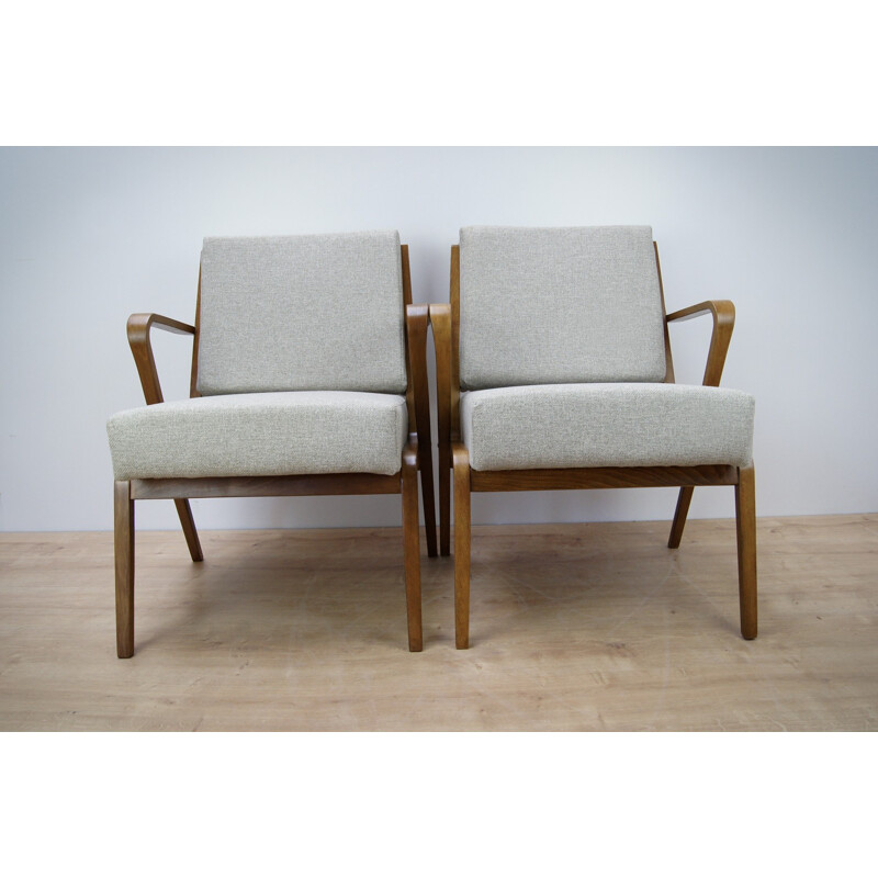 Set of 2 armchairs by Selman Selmanagic for VEB Deutsche - 1950s