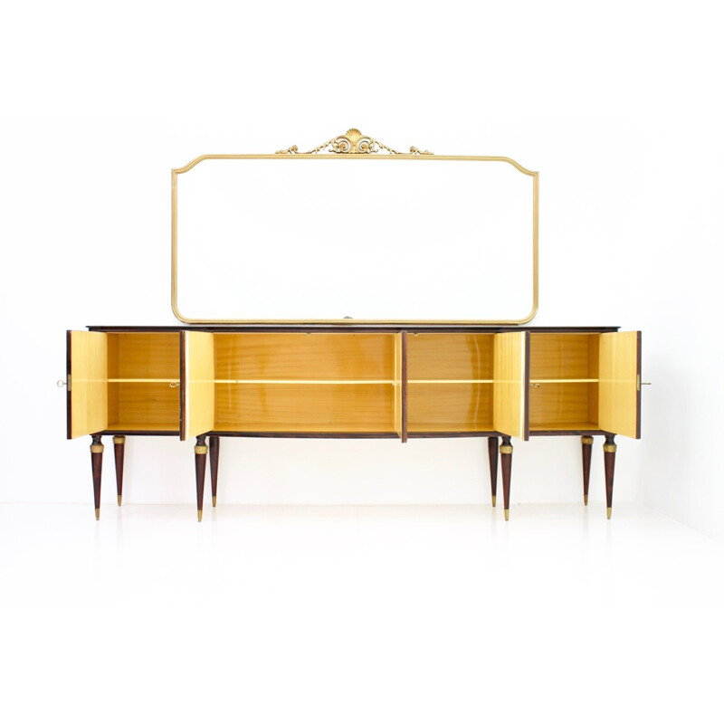 Vintage Italian sideboard with mirror - 1950s