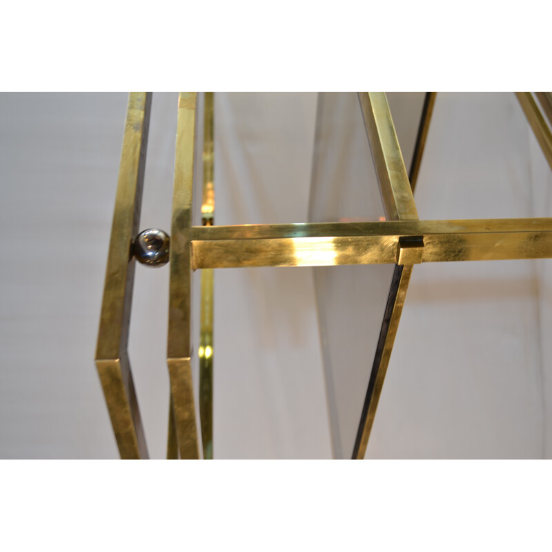 Vintage Large Four-Tiered Bar Cart in Brass - 1970s