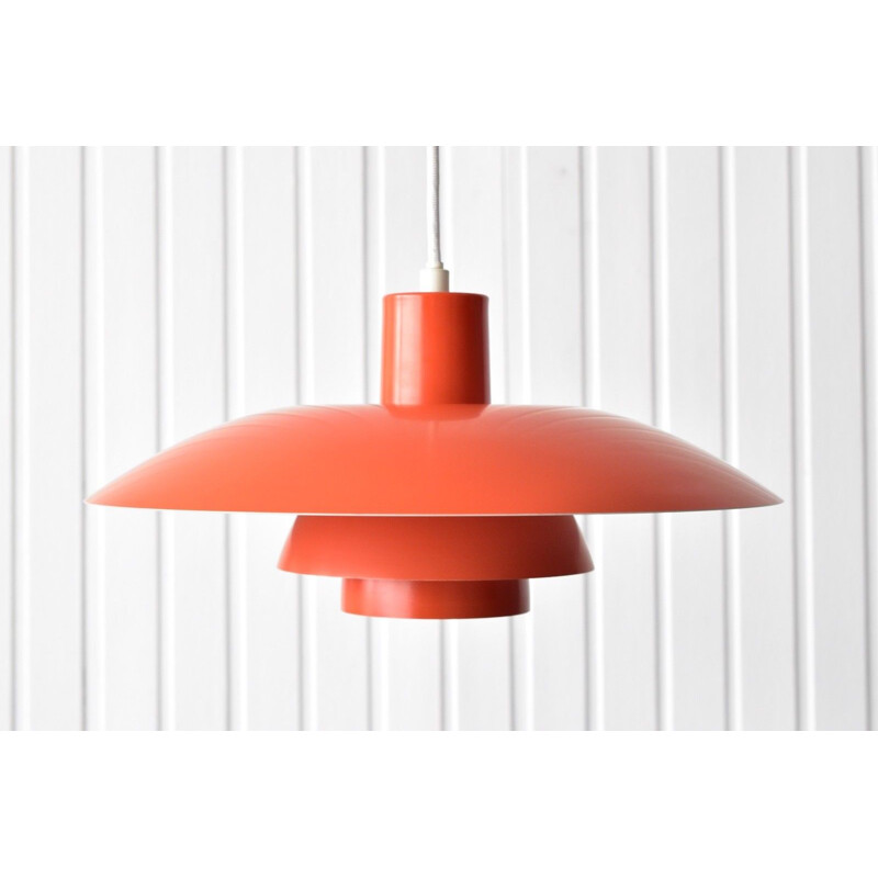 Vintage orange pendant lamp by Louis Poulsen for Poul Henningsen - 1950s