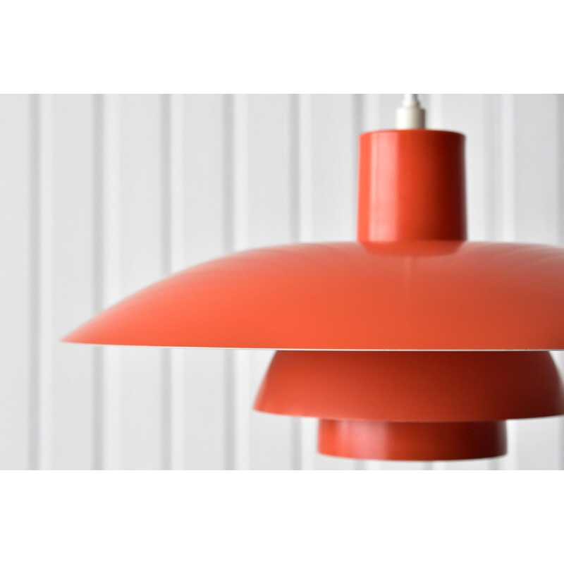 Vintage orange pendant lamp by Louis Poulsen for Poul Henningsen - 1950s