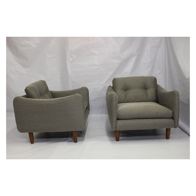 Pair of "Teckel" armchairs by Michel Mortier - 1960s