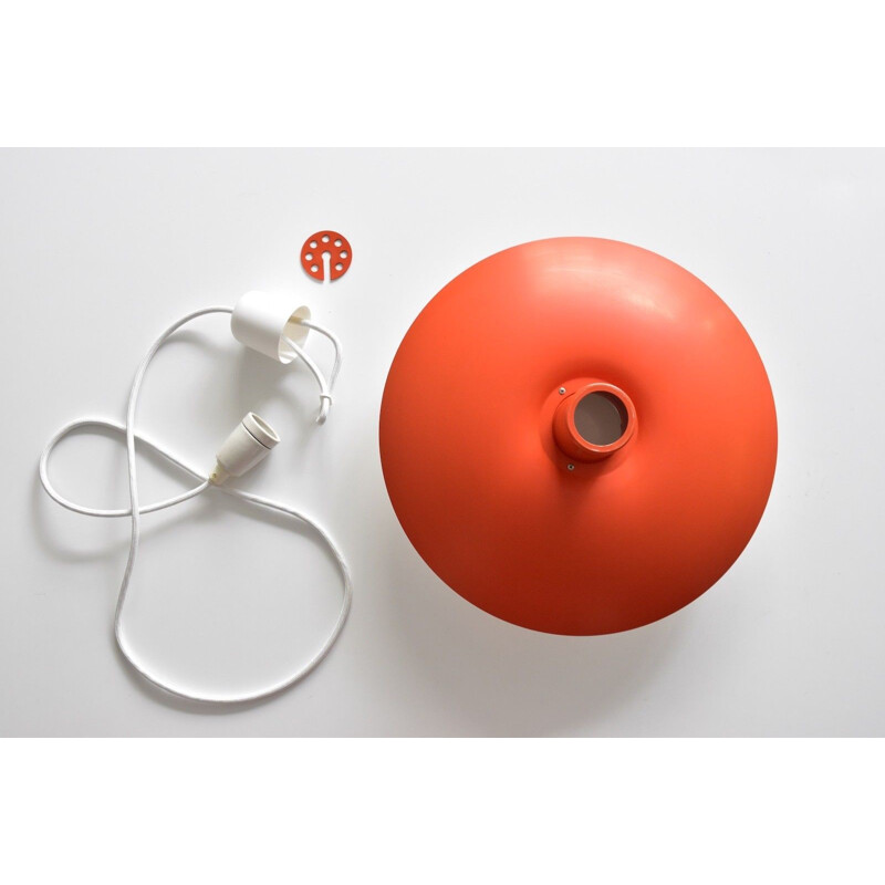 Vintage orange pendant lamp by Louis Poulsen for Poul Henningsen - 1950s