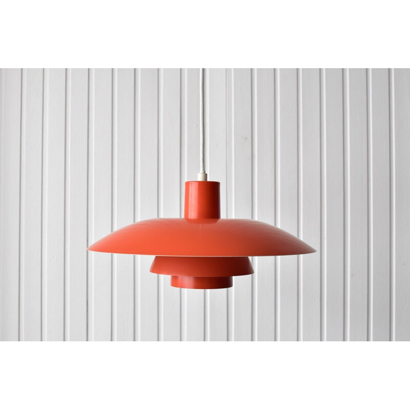 Vintage orange pendant lamp by Louis Poulsen for Poul Henningsen - 1950s