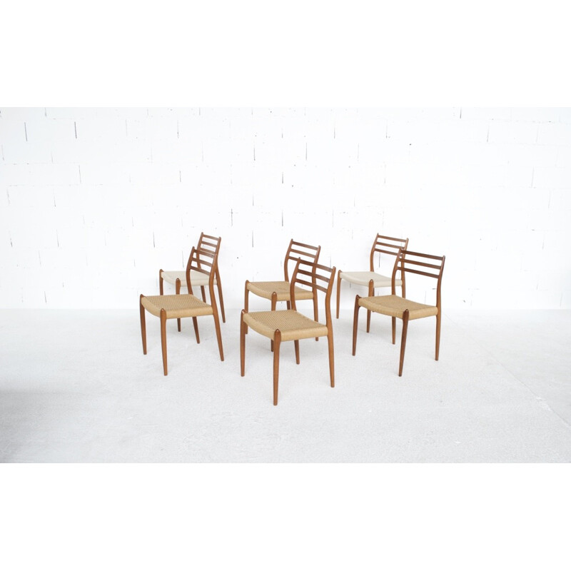 6 teak chairs model 78 by Niels Otto Moller - 1962