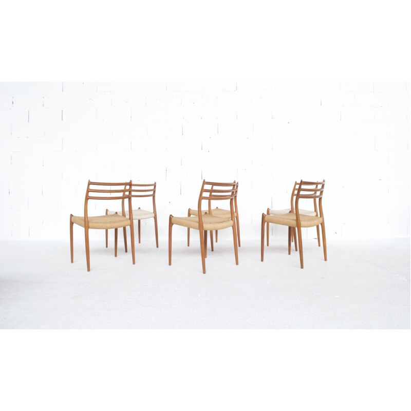 6 teak chairs model 78 by Niels Otto Moller - 1962