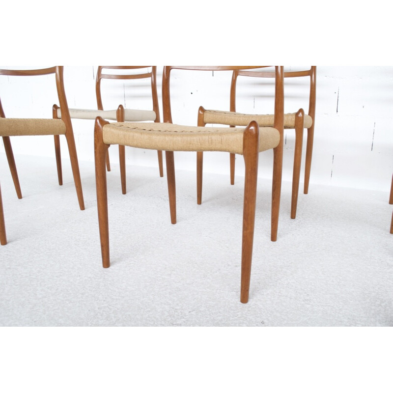 6 teak chairs model 78 by Niels Otto Moller - 1962