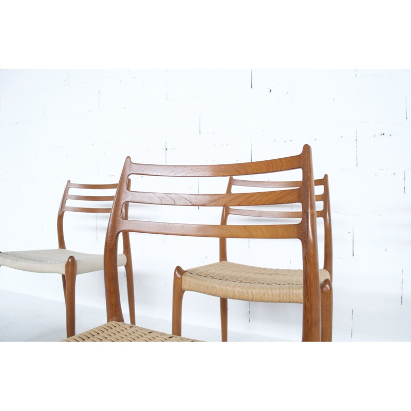 6 teak chairs model 78 by Niels Otto Moller - 1962