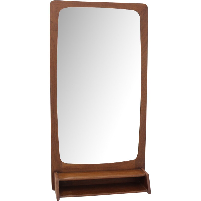 Vintage Danish Rectangular Teak Mirror - 1960s