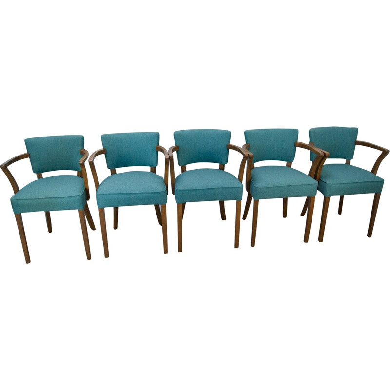 Set of 5 vintage french chairs - 1930s