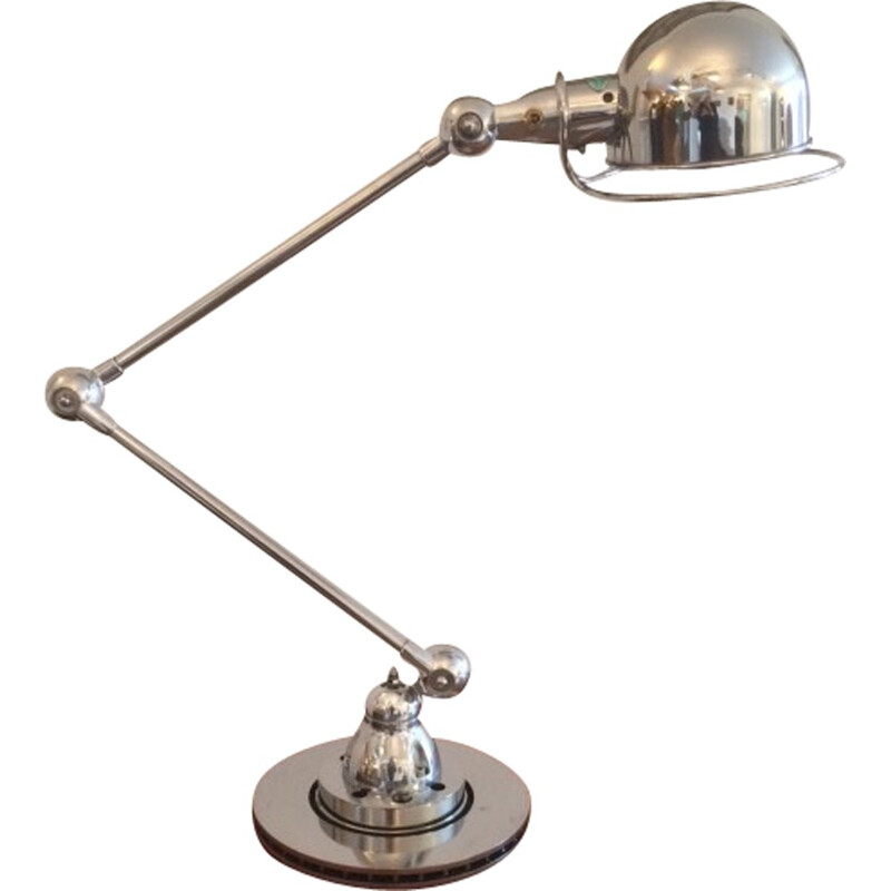 Lampada vintage a 2 bracci in acciaio lucido di Jielde, 1950