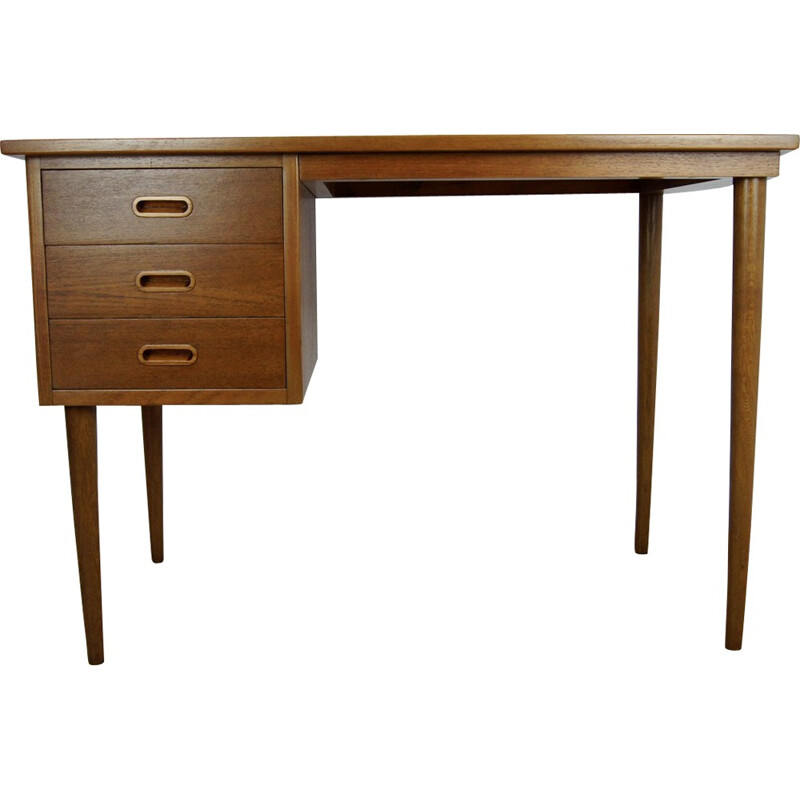 Vintage teak desk with 3 drawers - 1960s