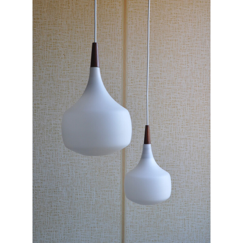 Set of 2 vintage pendant lamps for Holmegaard - 1960s