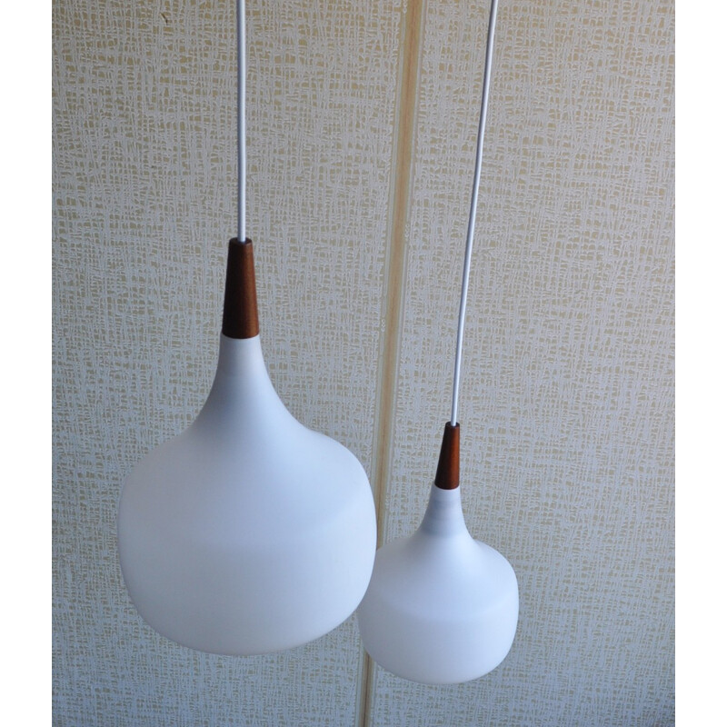 Set of 2 vintage pendant lamps for Holmegaard - 1960s