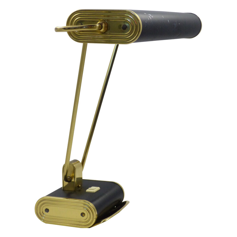 Desk lamp N71 in brass and aluminum, Eileen GRAY - 1950s