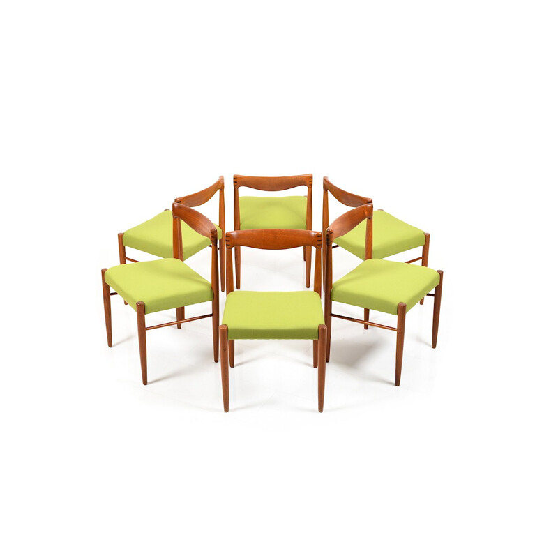 Set of 6 dining chairs in teak by Henry W. Klein for Bramin - 1960s