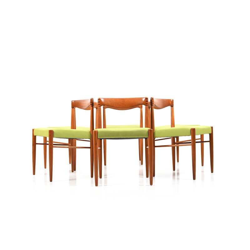 Set of 6 dining chairs in teak by Henry W. Klein for Bramin - 1960s