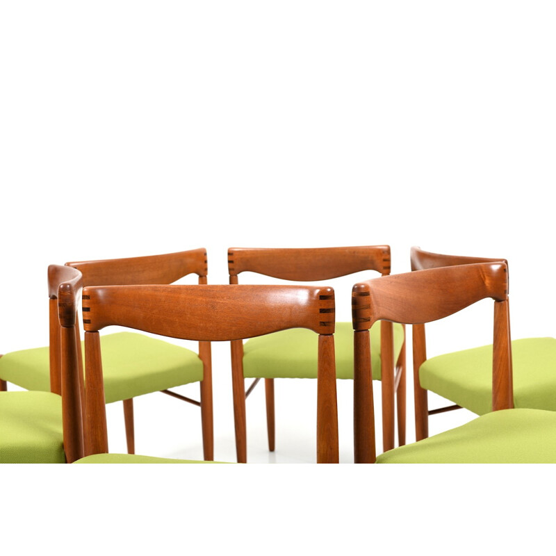 Set of 6 dining chairs in teak by Henry W. Klein for Bramin - 1960s