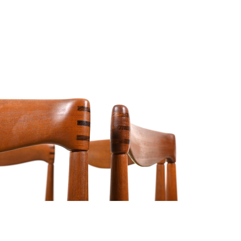 Set of 6 dining chairs in teak by Henry W. Klein for Bramin - 1960s