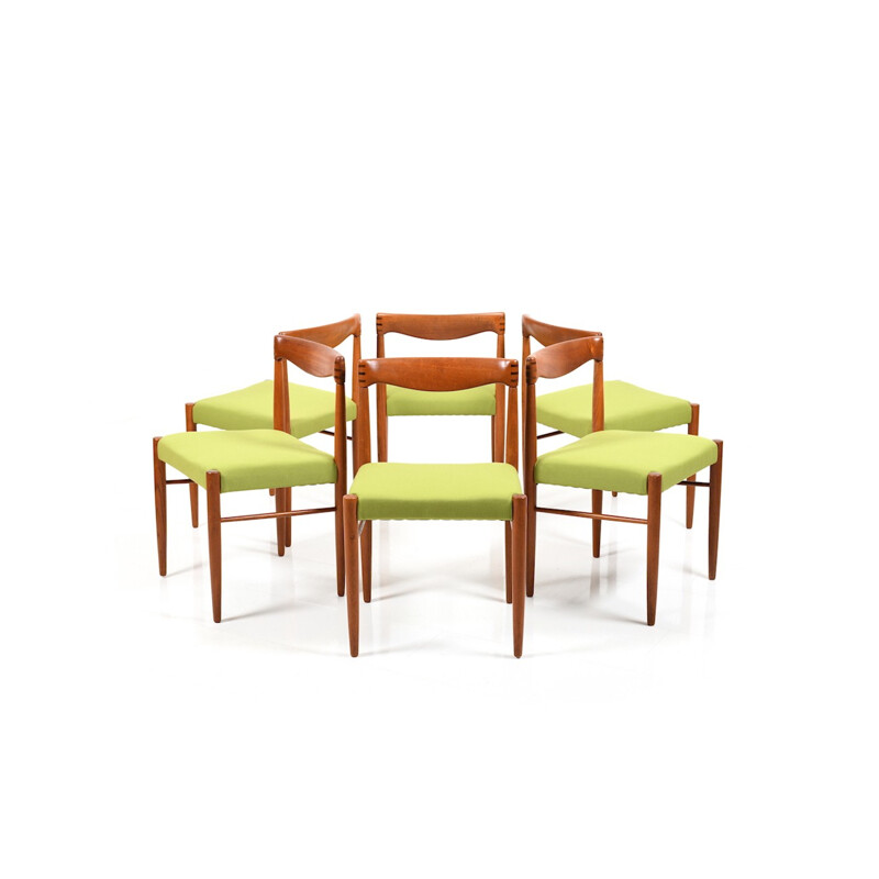 Set of 6 dining chairs in teak by Henry W. Klein for Bramin - 1960s