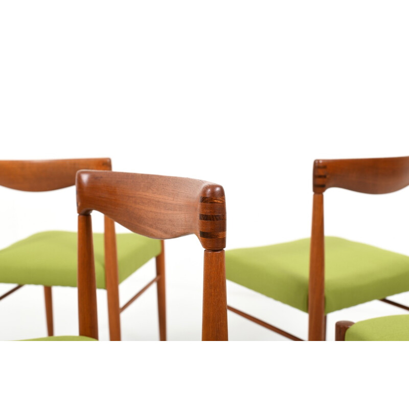 Suite de 6 chaises à repas en teck par Henry W. Klein pour Bramin - 1960