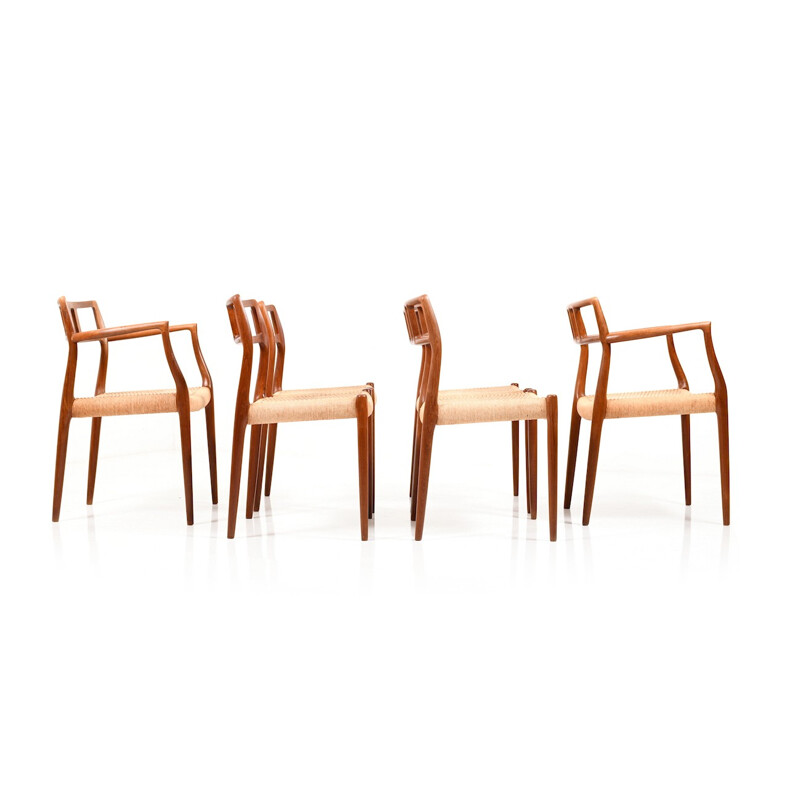 Set of 6 dining chairs in teak by Niels O. Moller - 1960s