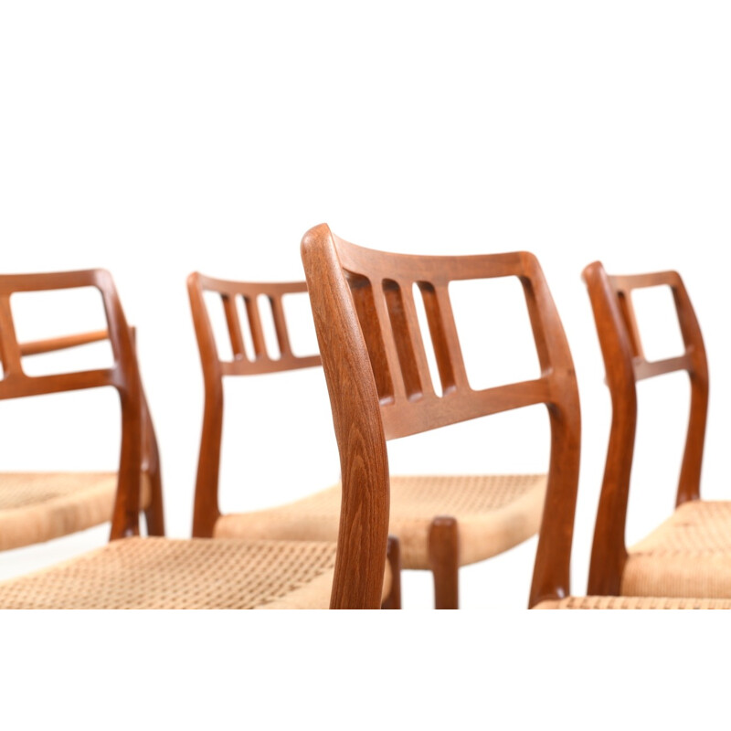 Set of 6 dining chairs in teak by Niels O. Moller - 1960s