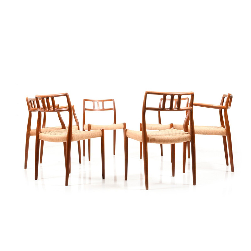 Set of 6 dining chairs in teak by Niels O. Moller - 1960s