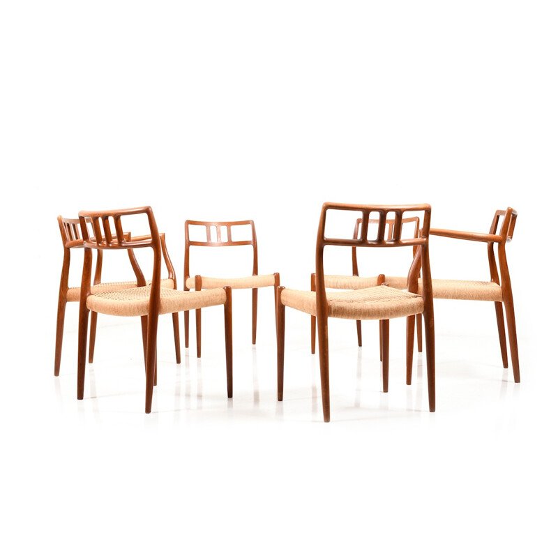 Suite de 6 chaises à repas en teck par Niels O. Moller - 1960