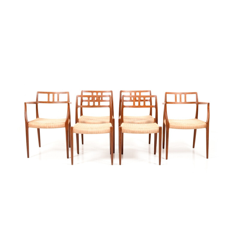 Suite de 6 chaises à repas en teck par Niels O. Moller - 1960